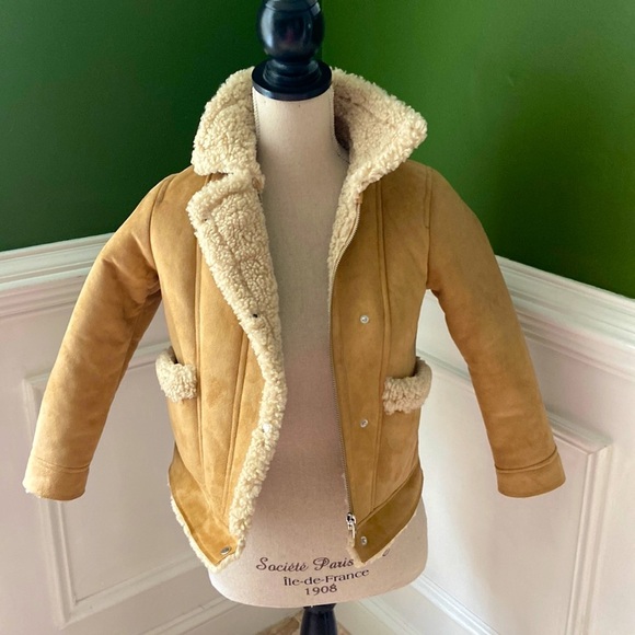 Zara Faux suede and sheepskin jacket - Picture 4 of 7